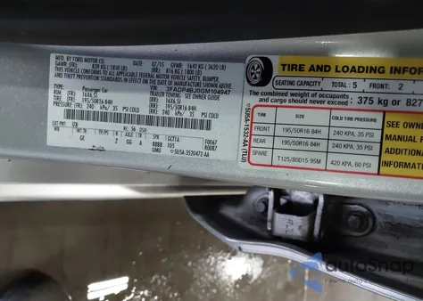 2016 Ford Fiesta Se z USA, uszkodzony, nr VIN 3FADP4BJ0GM104947